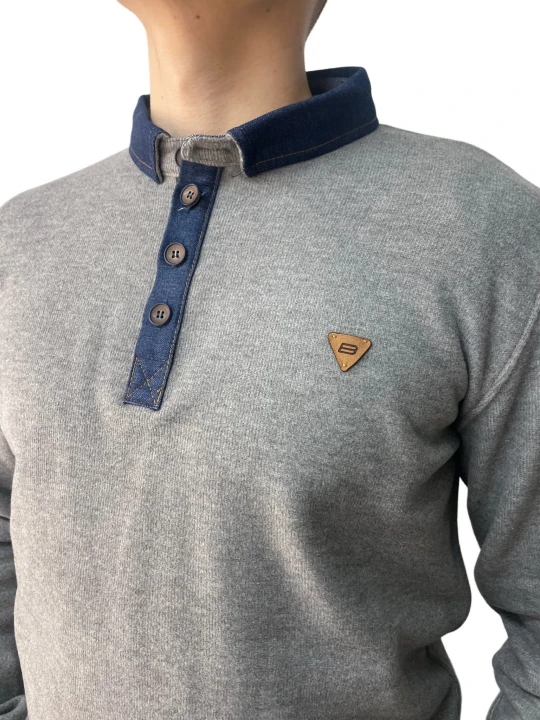Bluza kan polo kołnierz szary.jpeg