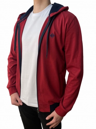 Bluza rozpinana z kapturem czerwień.jpeg