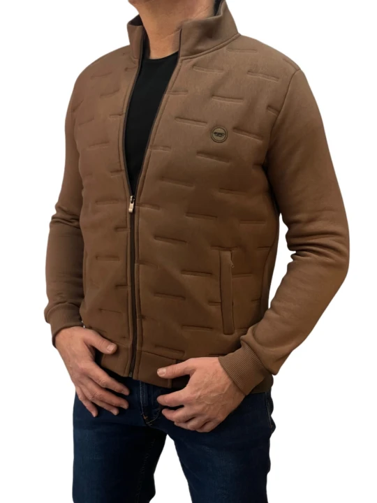 Bluza pikowana rozpinana brąz.jpeg